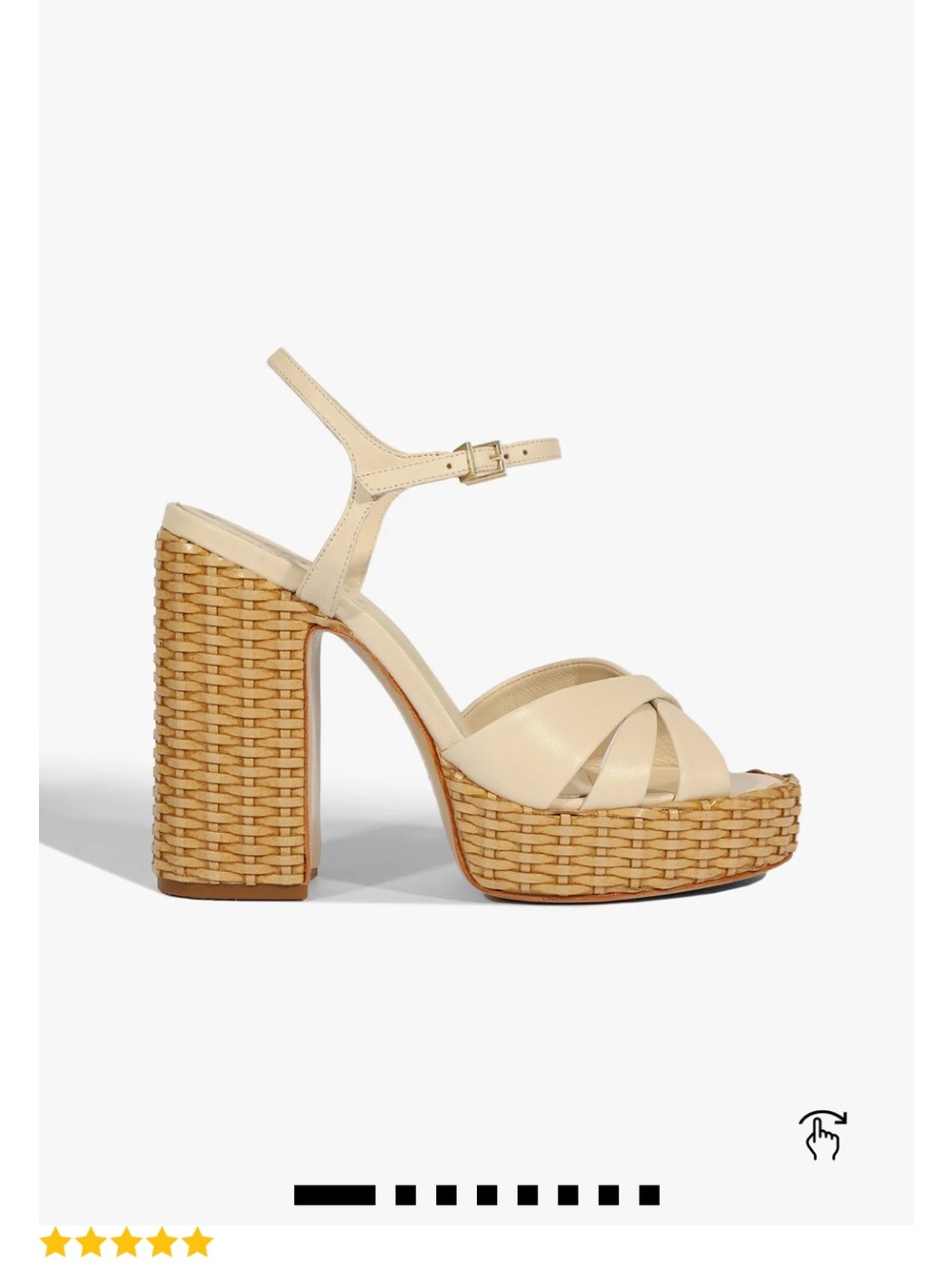 SCHUTZ Cream Woven-Platform Block Heel Sandal